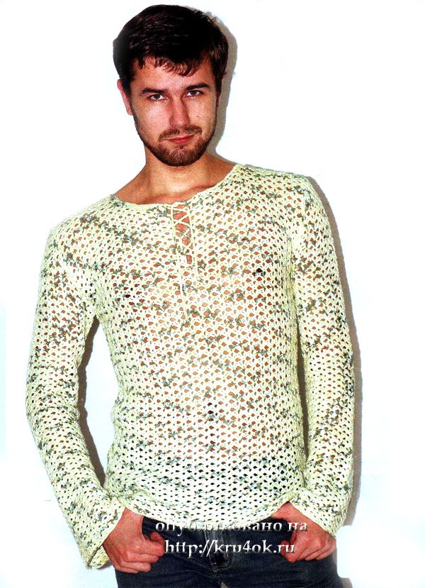 Мужской свитер - вязание крючком на