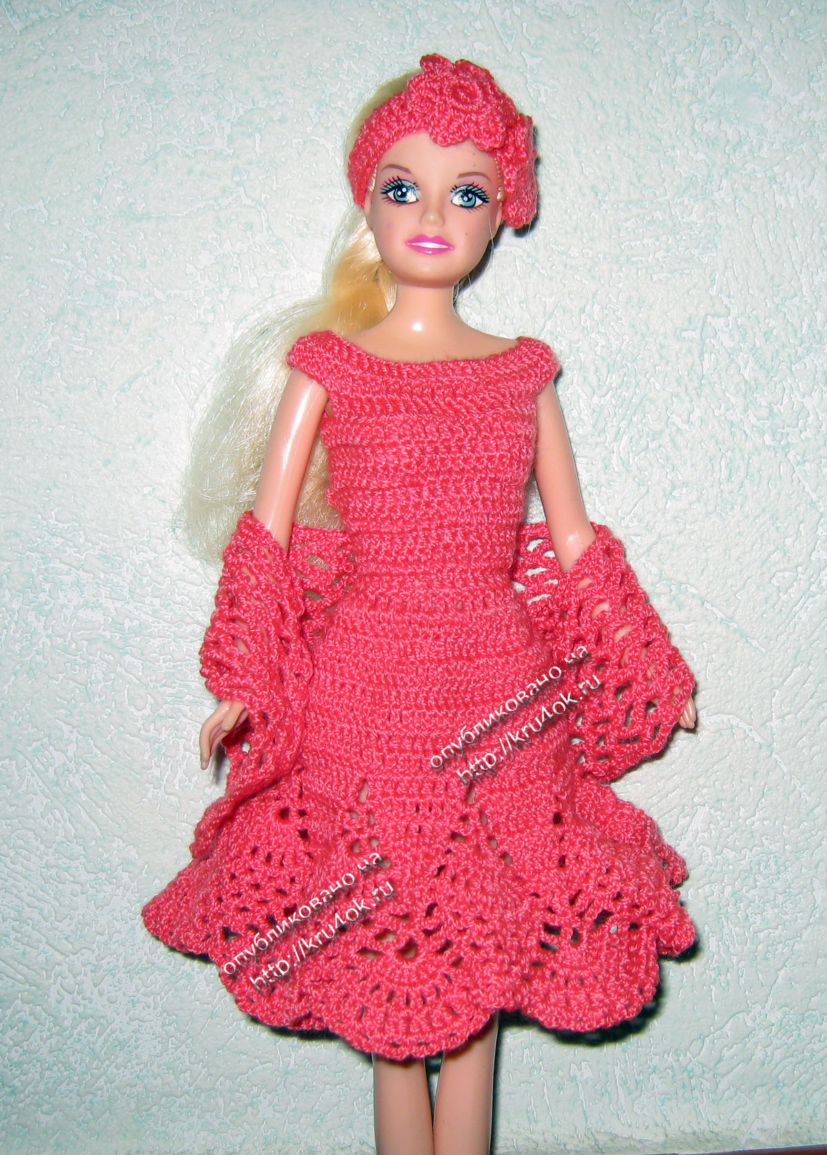 вязаные крючком платья для кукол со схемами
