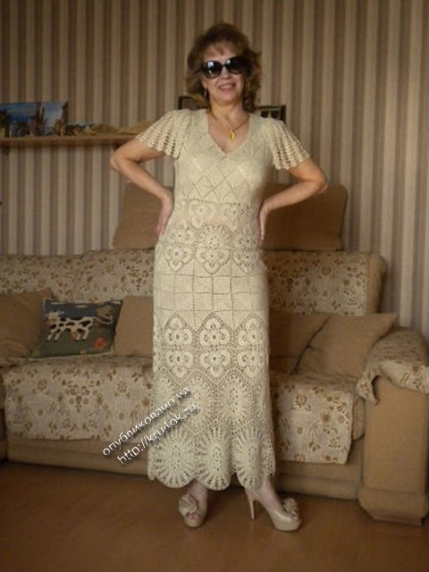 вязаное крючком платье
