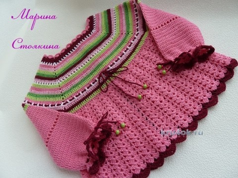 Комплект для девочки - работа Марины Стоякиной вязание и схемы вязания
