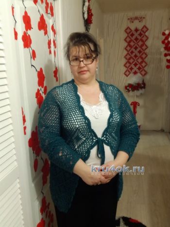 Жакет крючком – работа Оксаны Усмановой. Вязание крючком.