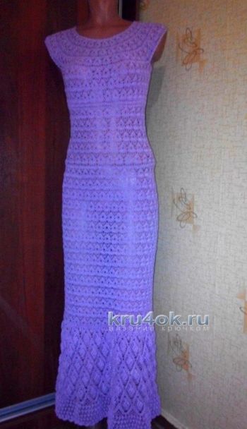 Вязаное крючком ажурное платье - работа Нины