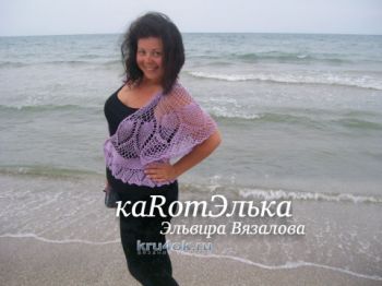 Ажурная кофта связана от горловины Ажурная кофта связана от горловины