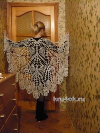 Пелерина Серебристый иней. Работа Светланы Клименко. Вязание крючком.