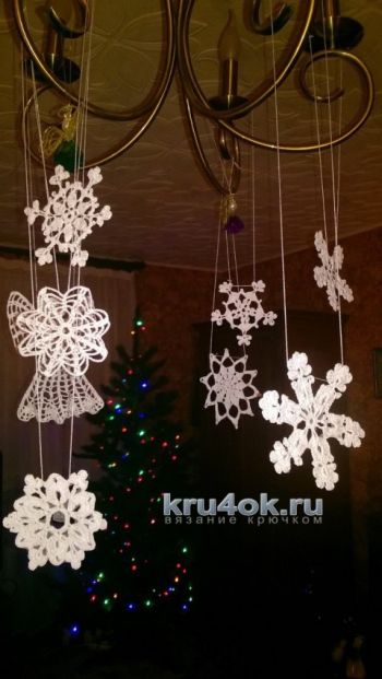 Новогодние украшения, связанные крючком