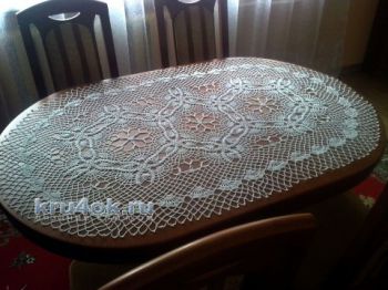 Овальная салфетка крючком. Работа Лепы. Вязание крючком.
