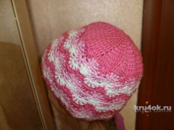 Шапочка для девочки крючком. Работа Nataly