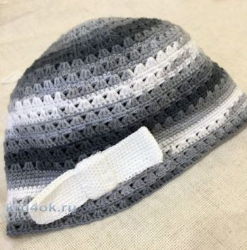 Шапочка для девочки крючком. Работа Temirgaliieva.evg. Вязание крючком.
