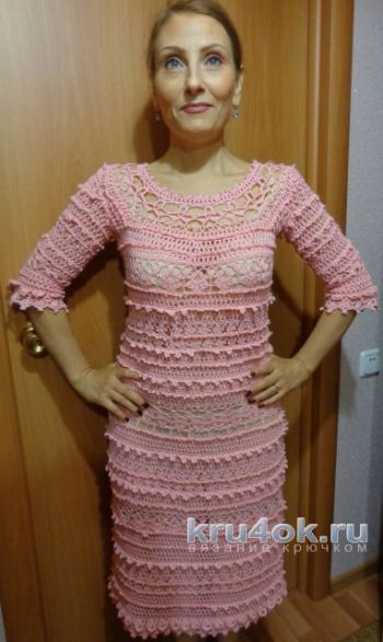 Женское платье Оливия. Работа Надежды Лавровой. Вязание крючком.