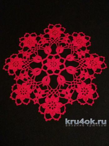 Салфетка Азалии. Работа Снежаны. Вязание крючком.