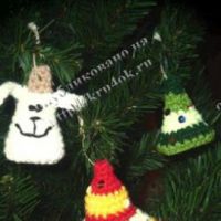 Вязаные елочные украшения Вязаные елочные украшения