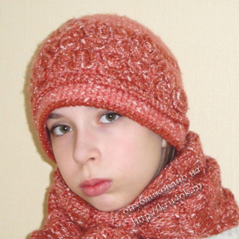 Вязаная шапка, вязаный шарф