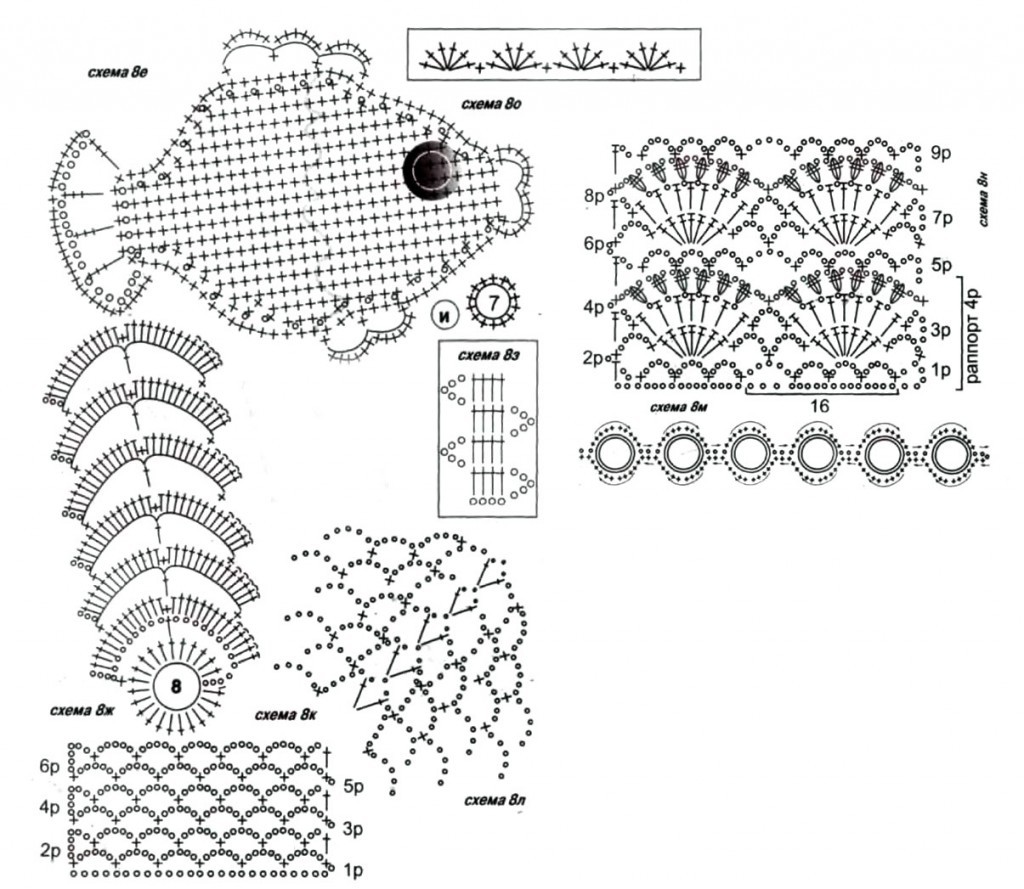 Вязаная рыбка крючком схема