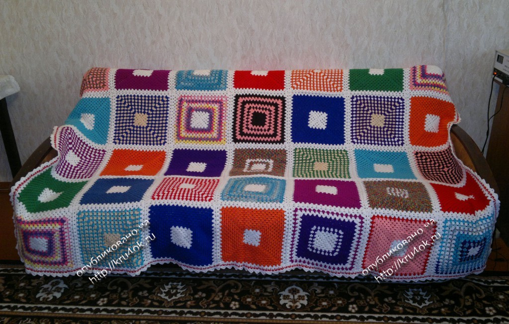 Схемы вязания пледов на диван