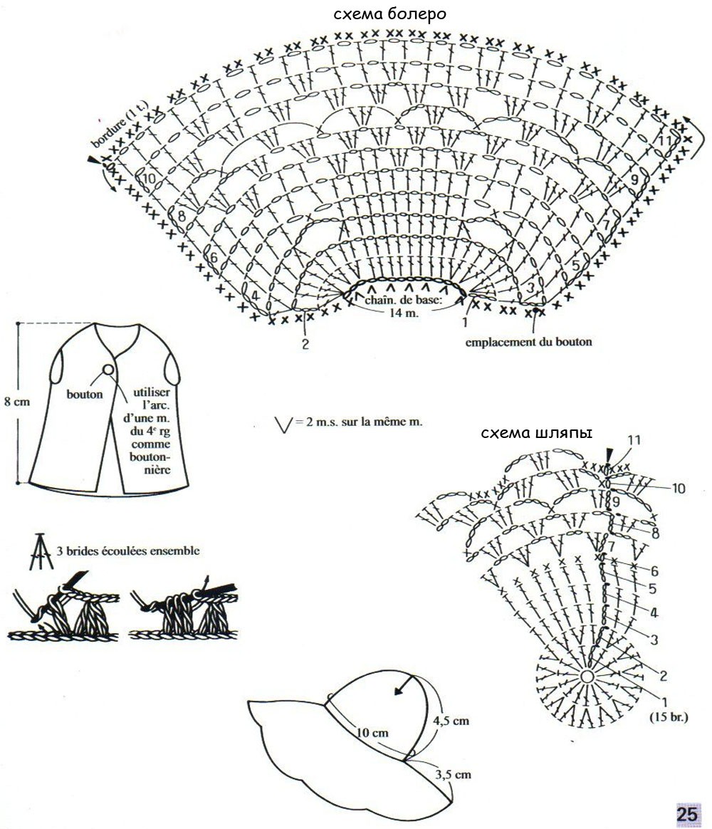 Одежда вязанная крючком и схема