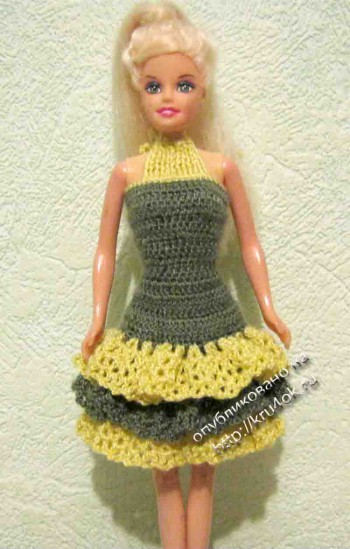 Вязаные крючком платья для Барби