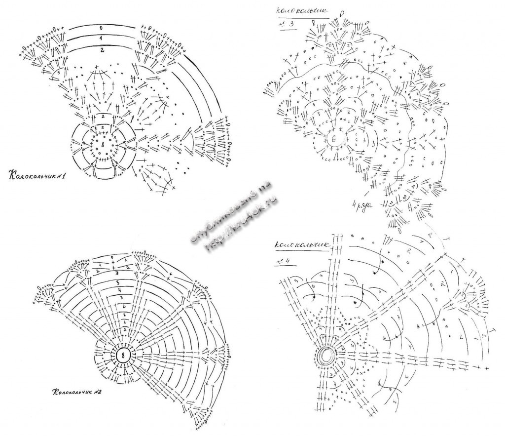 Колокольчик крючком схема и описание