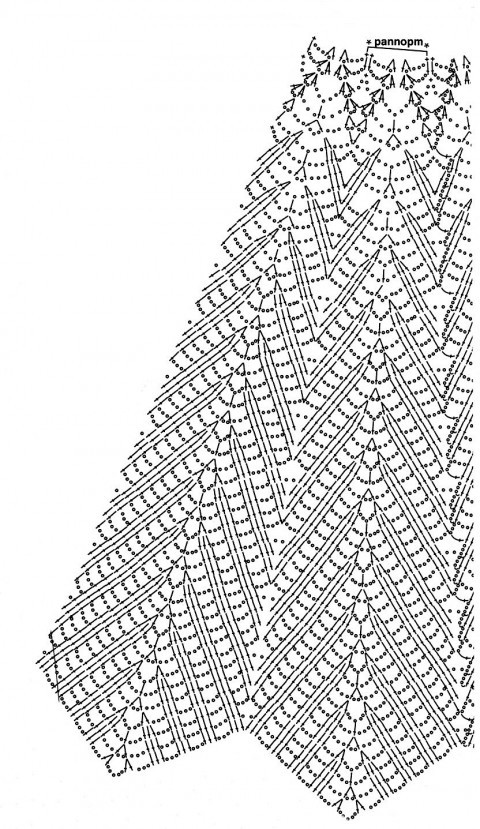Схема вязания нижней части платья:
