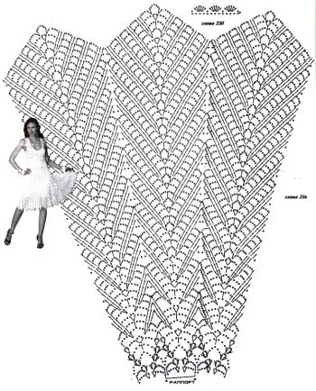Ажурные платья крючком со схемами