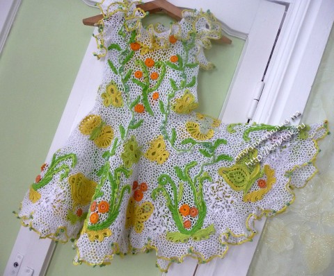 фото вязаного крючком платья