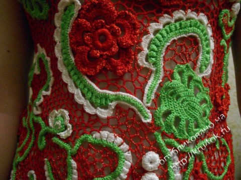Вязаное крючком ажурное платье
