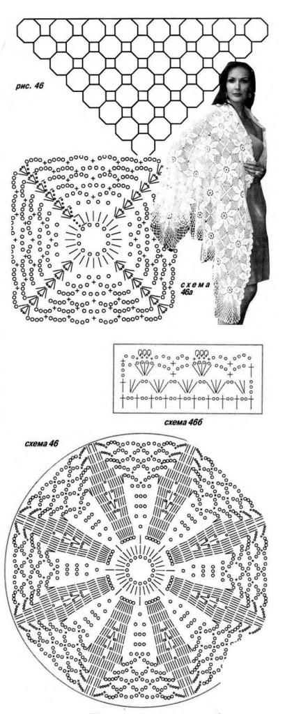схема вязания шали