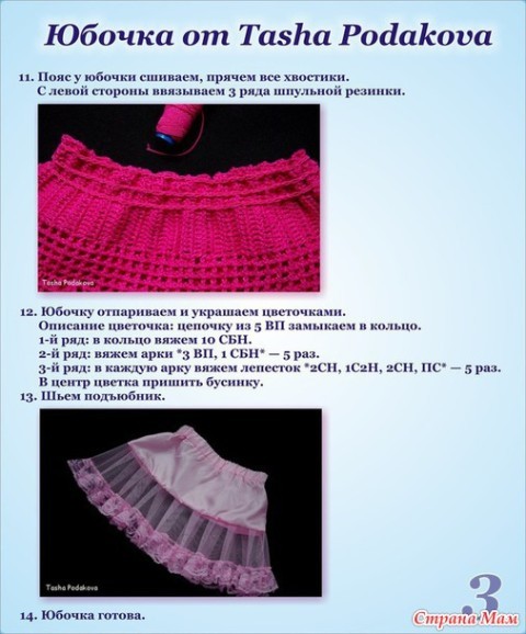 схема вязания юбки крючком