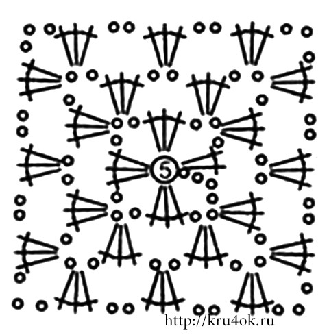 Схема вязания крючком мотива бабушкин квадрат
