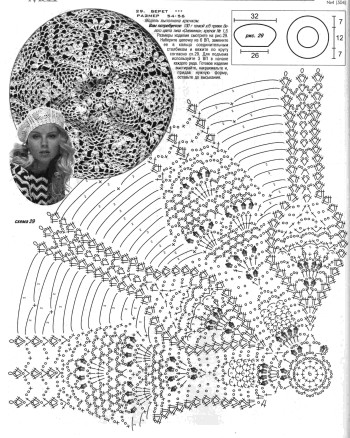Летний берет крючком для женщины схема