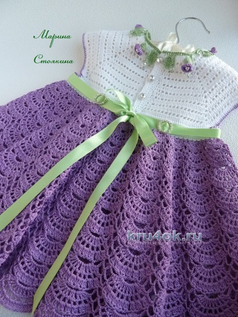 Комплект для девочки - работа Марины Стоякиной вязание и схемы вязания