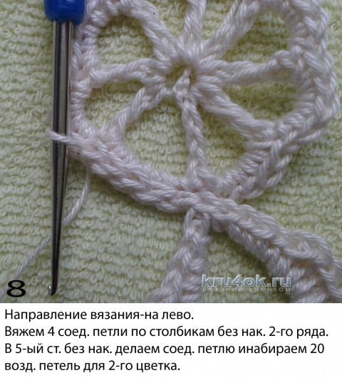 Цветок для ирландского кружева. МК вязание и схемы вязания