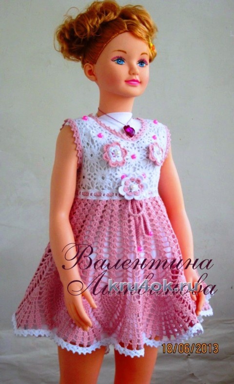 Платье для девочки - работа Валентины Литвиновой вязание и схемы вязания