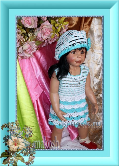 Платье и берет для девочки - работа Ирины Кангаш вязание и схемы вязания