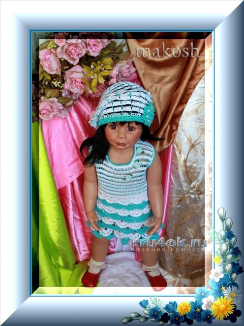 Платье и берет для девочки - работа Ирины Кангаш вязание и схемы вязания