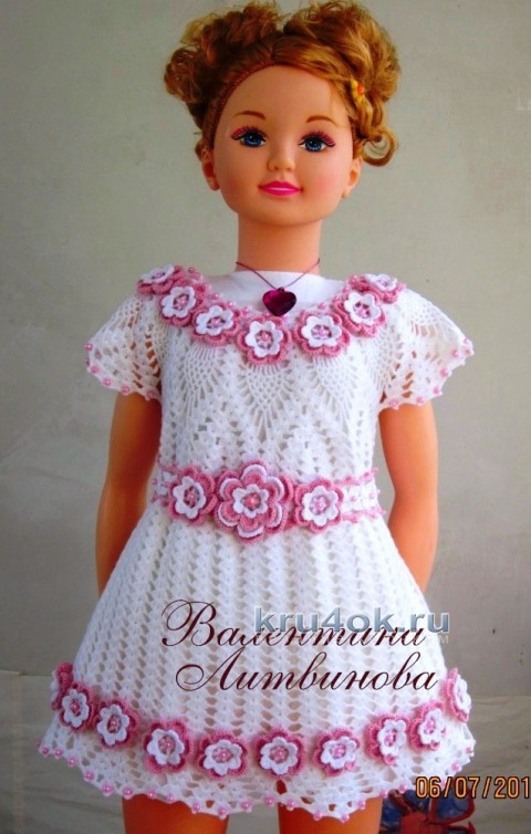 Платье и панама - комплект для девочки крючком вязание и схемы вязания