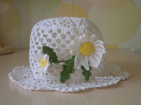 Шляпка для девочки - работа Маргариты вязание и схемы вязания