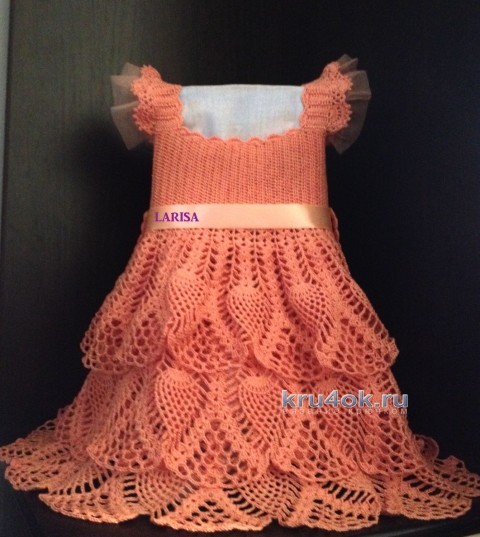 Платье для девочки - работа Ларисы вязание и схемы вязания