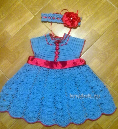 Платье для девочки - работа Анны Назаренко вязание и схемы вязания