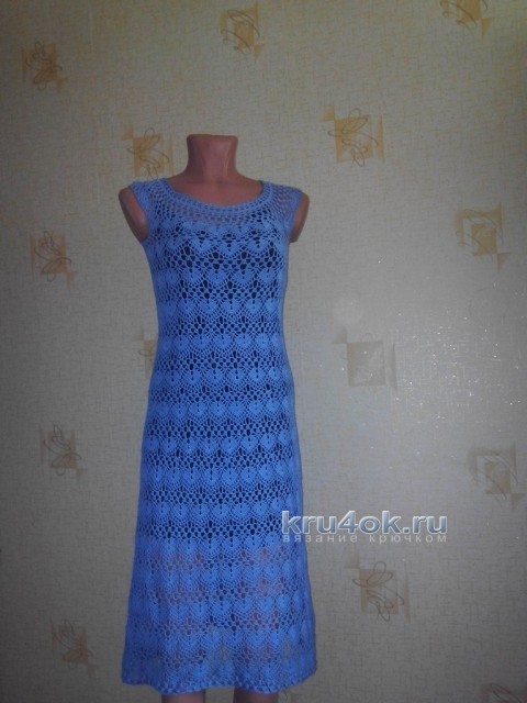 Женское платье крючком - работа Нины вязание и схемы вязания