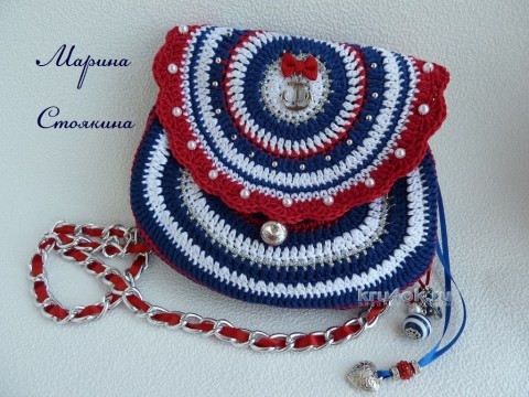 Вязаная сумочка для девочки - работа Марины Стоякиной вязание и схемы вязания