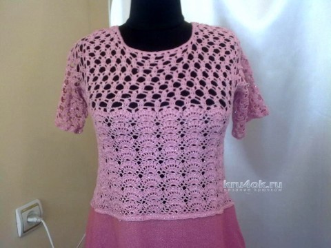 Вязаное крючком платье - работа Аллы вязание и схемы вязания