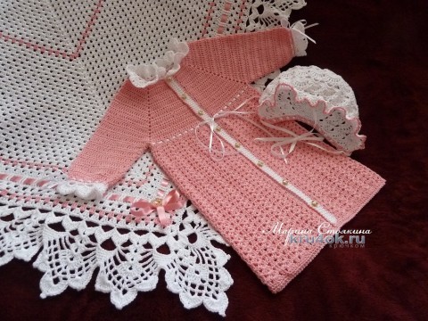 Вязаный конверт для малыша — работа Марины Стоякиной вязание и схемы вязания