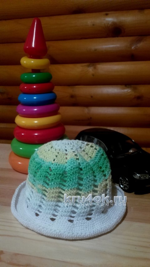 Детская шапочка крючком. Работа Натальи вязание и схемы вязания