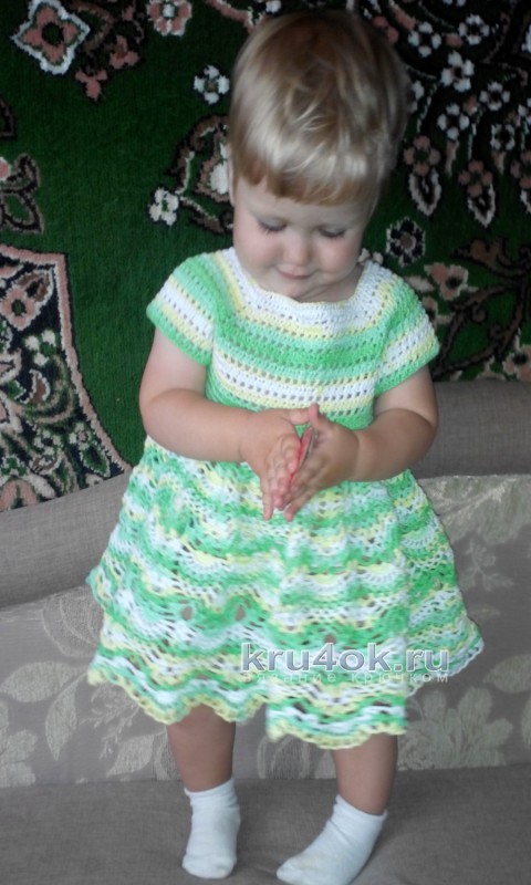 Детское платье - работа Натальи вязание и схемы вязания