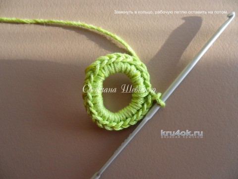 Мотив "Бутон" для ирландского кружева. МК вязание и схемы вязания