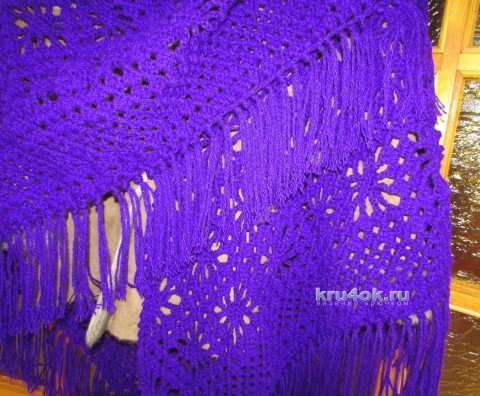 Вязаная шаль Хризантема. Работа Светланы вязание и схемы вязания