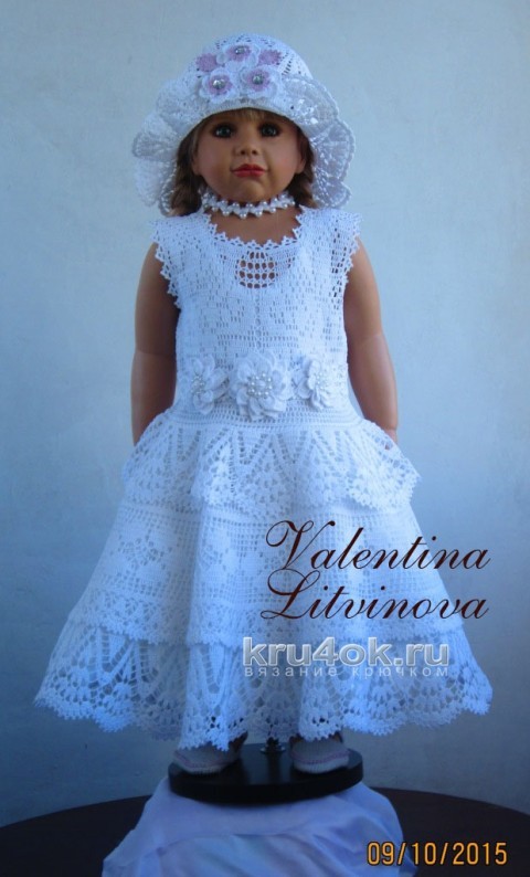Комплект Белая лебёдушка. Работа Валентины Литвиновой вязание и схемы вязания