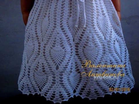 Нарядное платье для девочки. Работа Валентины Литвиновой вязание и схемы вязания