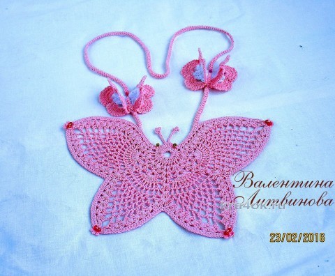 Бабочка - оберег. Работа Валентины Литвиновой вязание и схемы вязания
