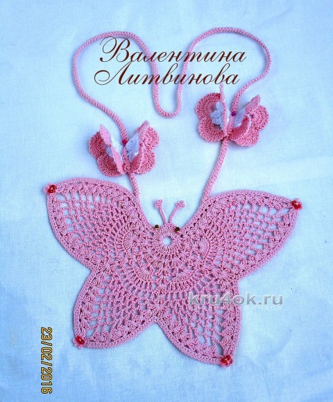 Бабочка - оберег. Работа Валентины Литвиновой вязание и схемы вязания
